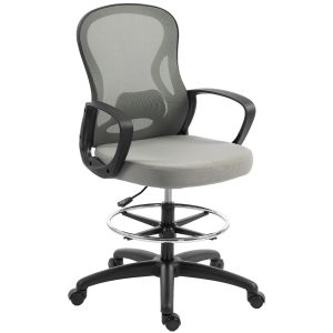 Silla de oficina tejido de malla espuma gris 65x59x123 cm
