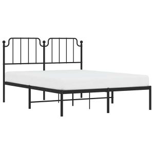 vidaXL estructura cama sin colchón con cabecero metal negro 135x190 cm