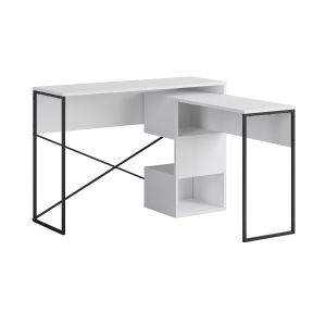 Escritorio modular de madera <<badau>> - 110 x 102 x 77 cm - blanco