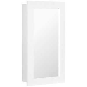Armario con espejo mdf, vidrio blanco 40x12x71 cm