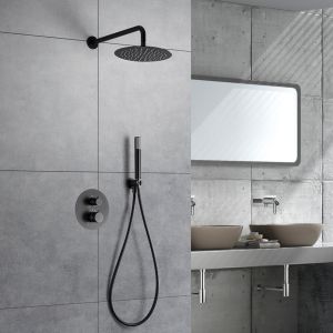 Imex - columna ducha empotrada termostática black gun serie line