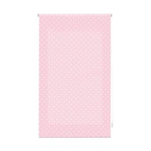 Estor enrollable premium 140x180  rosa con motas blancas