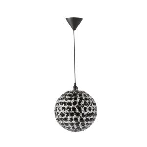 Lámpara techo bola metal y acrílico negro