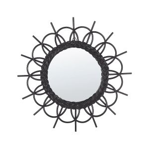 Espejo de pared telakia 60 cm 60 cm ratán negro