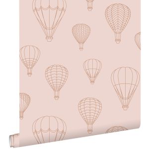 Estahome papel pintado globos de aire rosa terracota 50 x 900 cm