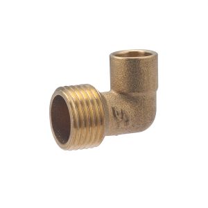 Conector de latón para soldar ø12 - codo macho 1/2