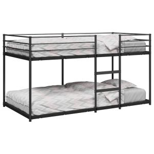 Cama 80x200 cm,litera sin colchón acero negro rhu2255