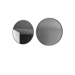 Espejo redondo tri LED fun marco oro cepillado antivaho  ø70cm