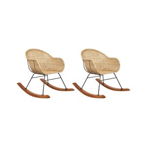 Conjunto de 2 mecedoras lavinio ratán natural