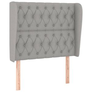 vidaXL cabecero con orejas de tela gris claro 103x23x118/128 cm