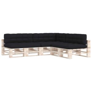 vidaXL cojines para sofá de palets 7 piezas negro