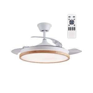 Ventilador LED con aspas retráctiles palmer blanco 36w cct 3000-4000-6000k