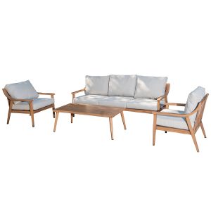 Set sofa 3p y 2 sillones y mesa centro aluminio