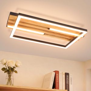 Nettlife lámpara de techo LED integrado marrón 38x21