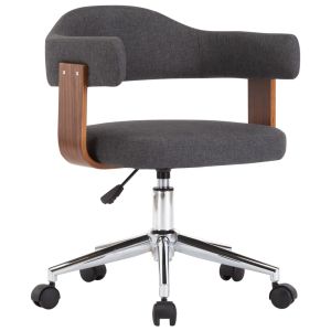 Silla giratoria de oficina/estudio de madera curvada y tela