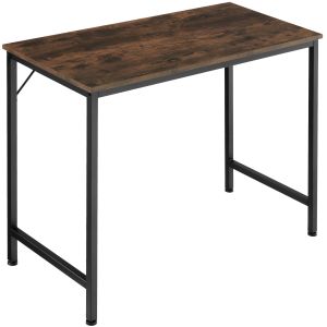 Escritorio estilo industrial estructura de acero 80 cm madera oscura
