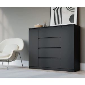Aparador cf3moda - negro mate - 120x39x101 cm