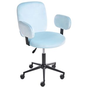 Silla de escritorio moraga terciopelo azul claro