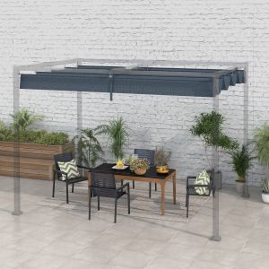 Techo de pérgola 286x245 cm poliéster color gris Outsunny