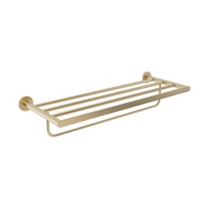 Imex - toallero doble dorado para baño sin taladro oro serie practic
