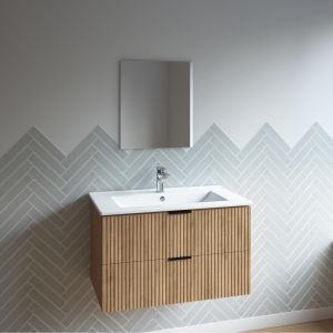 Mueble de baño con lavabo 60 cm madera mdf ondulado