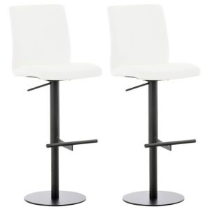Taburetes de bar blancos de polipiel x2 - 93-118 cm
