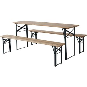 Mesa de jardín plegable tipo brasserie con 2 bancos "lisboa" - 176 x 46 x 7
