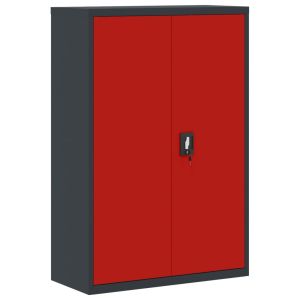 vidaXL armario archivador de acero gris antracita y rojo 90x40x140 cm