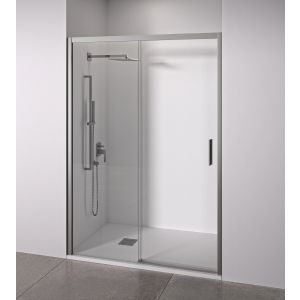 Mampara de ducha corredera 110 a 115cm - puerta derecha - plata brillo