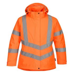 Parka de trabajo invierno alta visibilidad acolchada mujer portwest - naran