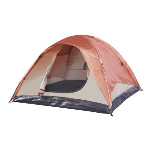 Tienda de campaña bergeijk doble techo poliéster 213x213x130 cm - marrón