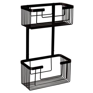 Kibath portagel doble rectangular acabado negro mate fabricado en latón