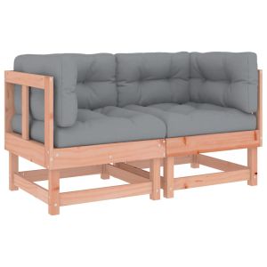 vidaXL sofás esquineros con cojines 2 uds madera maciza abeto douglas