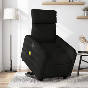 Sillón reclinable de masaje elevable tela negro qweo6451