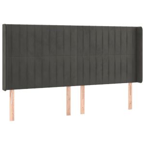 vidaXL cabecero con orejas de terciopelo gris oscuro 203x16x118/128 cm
