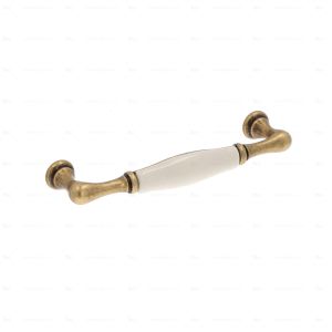 Tirador para mueble en zamac y porcel 64 dist entre ejes 128mm lote de 25