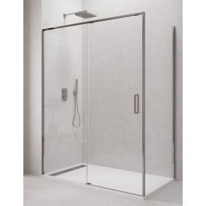 Mampara de ducha angular cetus 1+1 170x80 cm perfíl cromo
