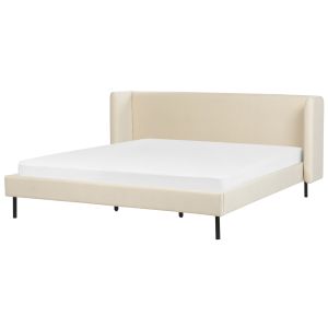 Cama terciopelo arette 180 x 200 cm beige claro