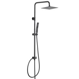 Columna de ducha - auralum max - cabezal alto inox 20x20 cm - altura ajusta
