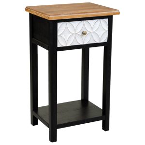 Mesita de madera con 2 cajon y 1 balda 48x35x82