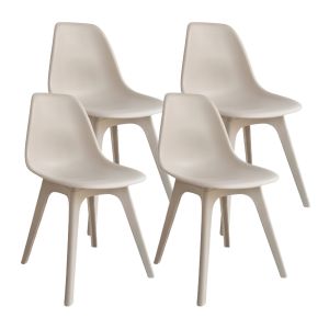 Pack 4 Sillas de Comedor Nórdicas Aroa Polipropileno Gris 7house