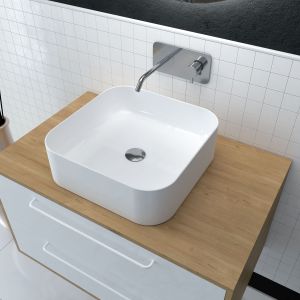 Lavabo cerámica cuadrado blanco 40x40x13.5 cm