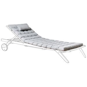 Cojín para tumbona cesana premium 192 x 56 cm gris jaspeado