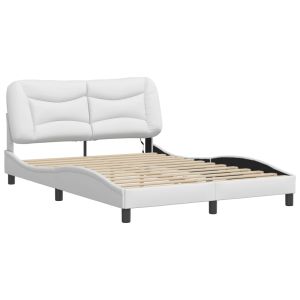 vidaXL estructura de cama con LED sin colchón hvar blanco 140x200 cm