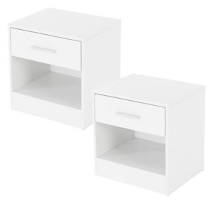 Set de 2 mesitas de noche con un cajón 36,5 x 38,5 x 30 cm ml-design