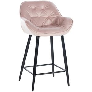 Taburete de bar rosa de terciopelo - 93,5 cm