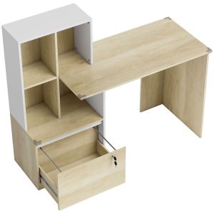 Mesa de escritorio 126x50x109 cm color marrón Homcom