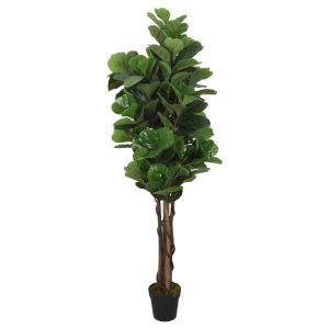 vidaXL higuera de hojas de violín artificial 134 hojas verde 80 cm