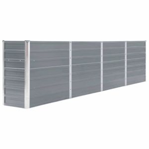 vidaXL jardinera elevada acero galvanizado gris 320x40x77 cm