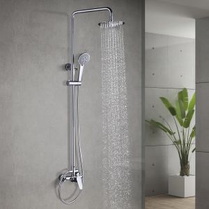 Imex - columna ducha monomando con grifo cromado serie teide